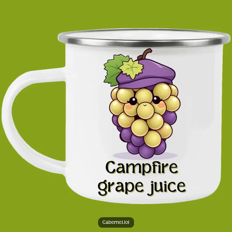 Funny Grape Beret Camping Mug: Adventure-Ready Chic - Great Funny Gift