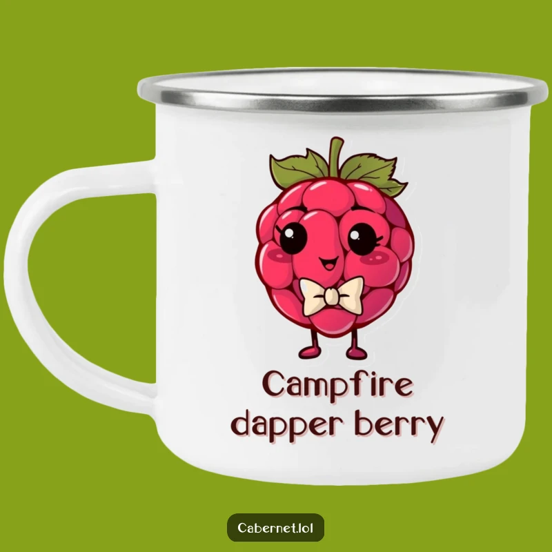 Funny Raspberry Bowtie Camping Mug: Dapper Outdoors - Great Funny Gift