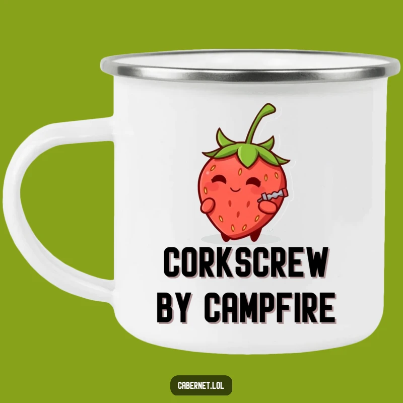 Funny Strawberry Corkscrew Camping Mug: Party Outdoors - Great Funny Gift