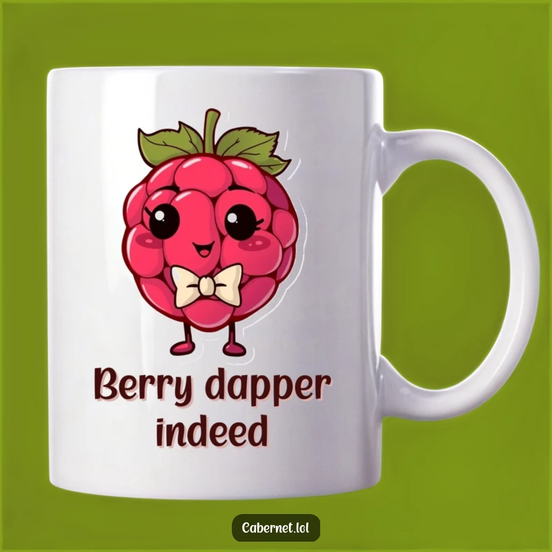 Funny Smug Raspberry Bowtie Mug: Dapper Fruit - Perfect Funny Gift
