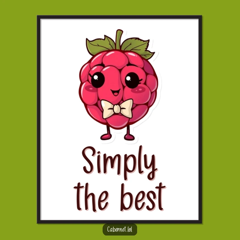 Funny Raspberry Bowtie Digital Art: Dapper Printable - Perfect Funny Gift
