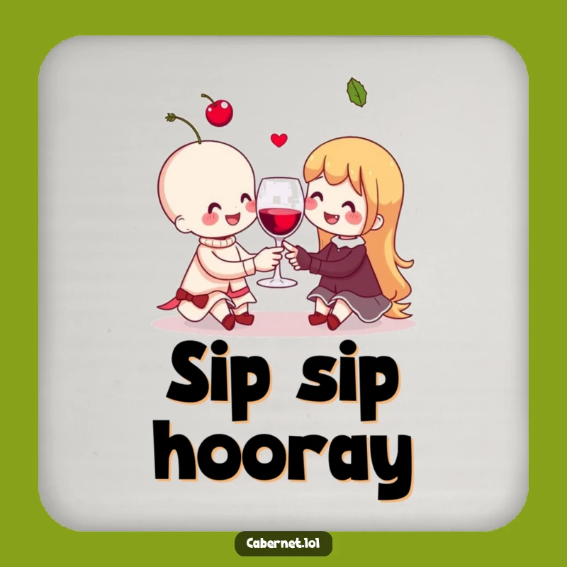 Funny Cherry Couple Coaster: Cheerful Table Protection - Cute Funny Gift