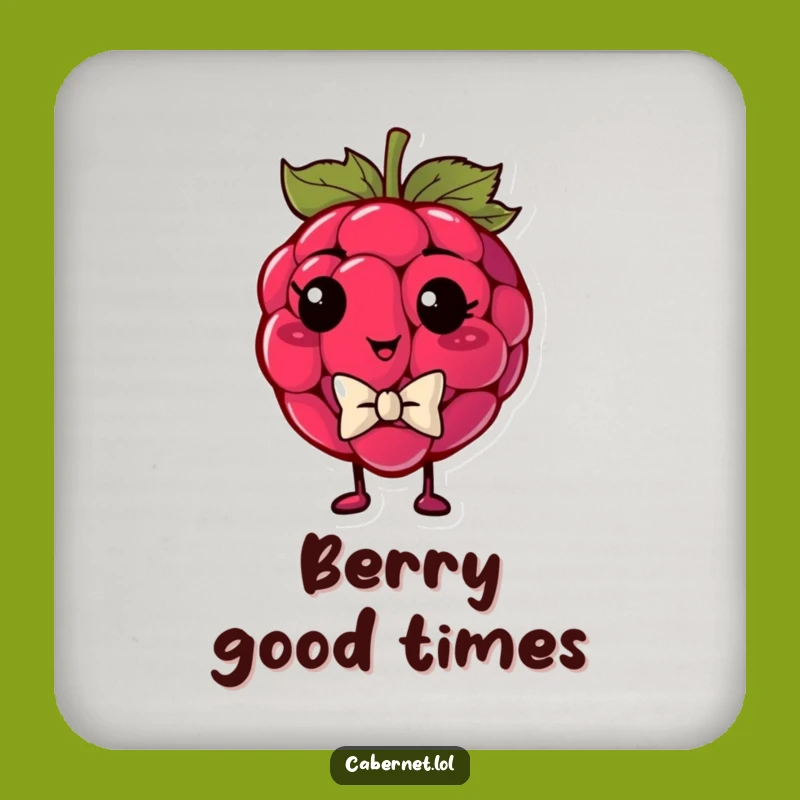 Funny Raspberry Bowtie Coaster: Smug Table Protection - Cute Funny Gift