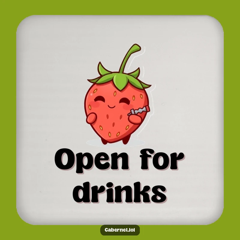 Funny Strawberry Corkscrew Coaster: Cheeky Table Protection - Cute Funny Gift