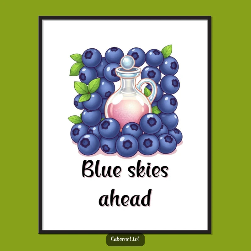 Funny Blueberry Decanter Poster: Elegant Wall Art - Adorable Funny Gift