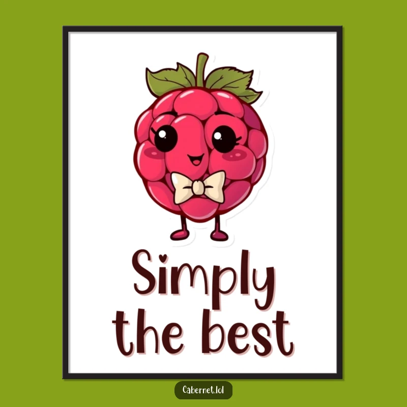 Funny Raspberry Bowtie Poster: Dapper Wall Art - Adorable Funny Gift