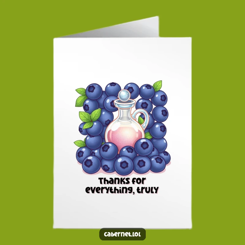 Free Printable Thank You Card: Blueberry Gratitude, Funny Downloadable Gift of Thanks