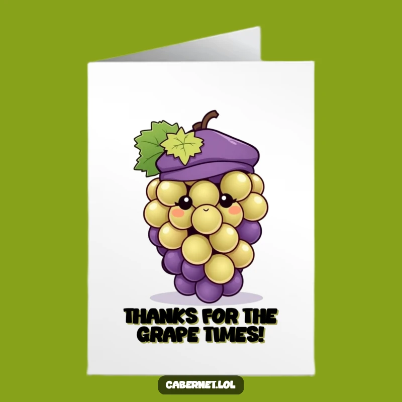 Free Printable Thank You Card: Stylish Grape, Funny Downloadable Gift of Gratitude