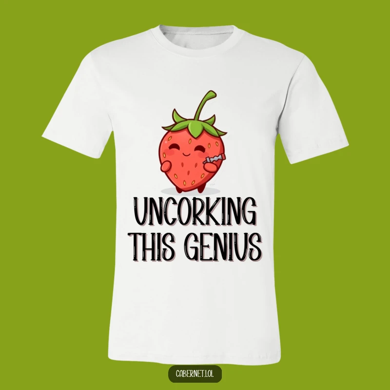 Funny Strawberry Corkscrew T-Shirt: Cheeky Fruit Design - Ideal Funny Gift
