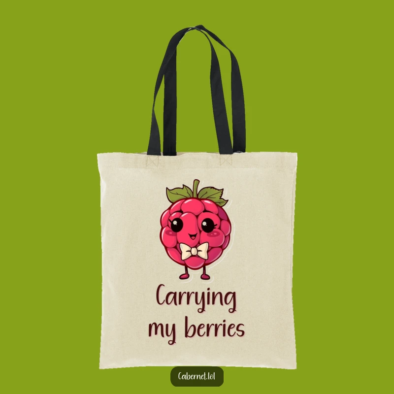 Funny Raspberry Bowtie Tote Bag: Smug Accessory - Perfect Funny Gift