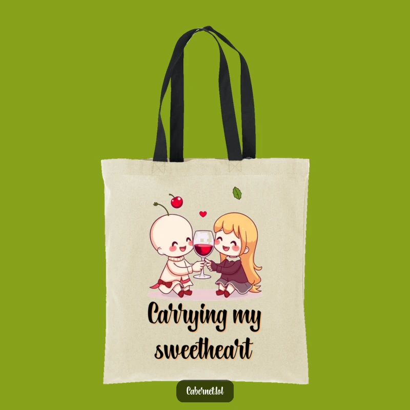 Funny Cherry Couple Tote Bag: Cheerful Accessory - Perfect Funny Gift