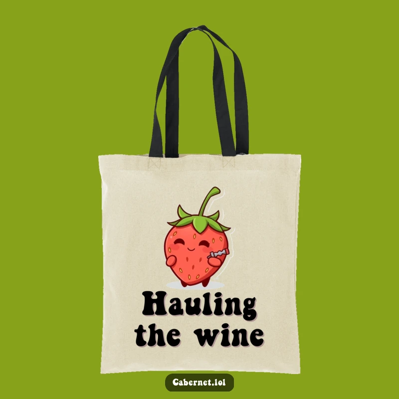 Funny Strawberry Corkscrew Tote Bag: Party Accessory - Perfect Funny Gift